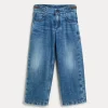 Pantaloni & Gonne-Brunello Cucinelli Pantalone Straight in denim Soft con monile Denim (C8979)