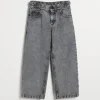 Pantaloni & Gonne-Brunello Cucinelli Pantalone Straight in denim Classic con monile Denim Grigio (C8346)