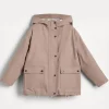 Capospalla-Brunello Cucinelli Parka in popeline accoppiato di cotone idrorepellente con monile Rosa (C134)