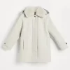 Capospalla-Brunello Cucinelli Parka lavorazione double in panno di lana vergine e cashmere con cappuccio staccabile foderato in shearling di cashmere e monile Grigio Chiaro (C008)