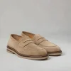 Mocassini-Brunello Cucinelli Penny Loafer in camoscio Nocciola (C8051)