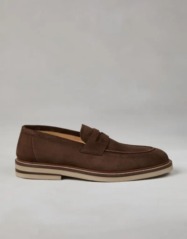 Mocassini-Brunello Cucinelli Penny Loafer in camoscio Mustang (C8832)