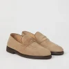 Mocassini-Brunello Cucinelli Penny Loafer in camoscio lavato Nocciola (C8051)