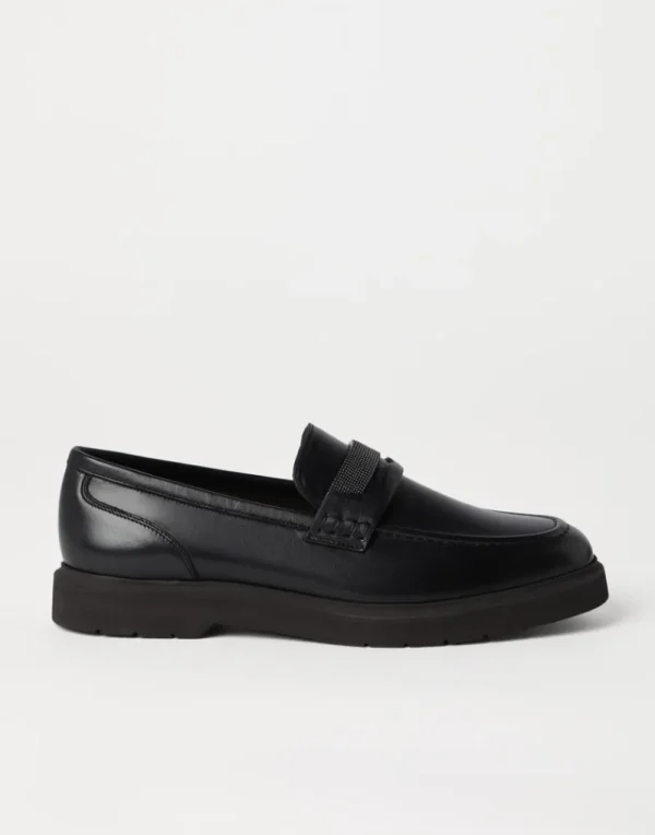 Mocassini & Flat Shoes-Brunello Cucinelli Penny loafer in nappa con monile Nero (C101)