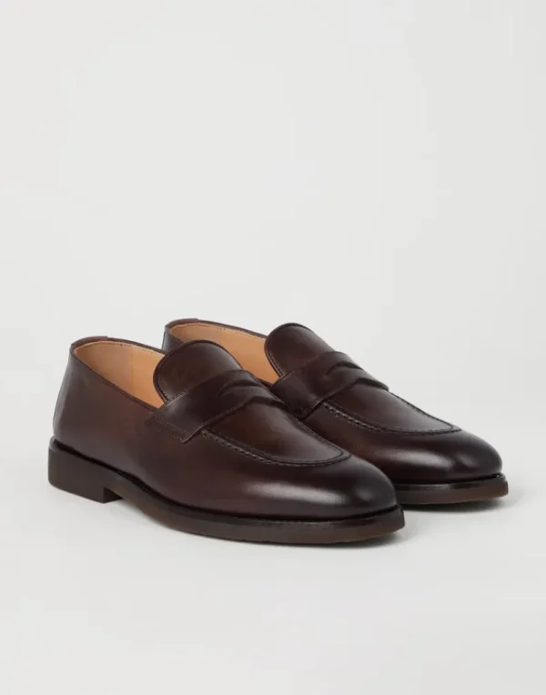 Mocassini-Brunello Cucinelli Penny Loafer in vitello Cacao (C8434)