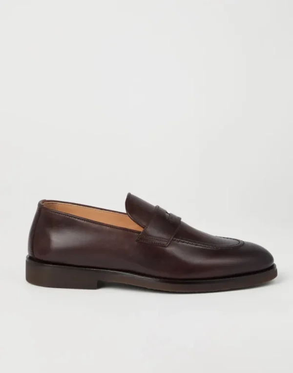 Mocassini-Brunello Cucinelli Penny Loafer in vitello Cacao (C8434)