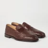 Mocassini-Brunello Cucinelli Penny Loafer in vitello intrecciato Marrone (C8876)