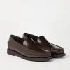 Mocassini & Flat Shoes-Brunello Cucinelli Penny loafer in vitello Minimal con Shiny Detail Marrone (C8279)