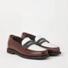 Mocassini & Flat Shoes-Brunello Cucinelli Penny loafer in vitello Minimal con Precious Clamp Castagno (C8033)