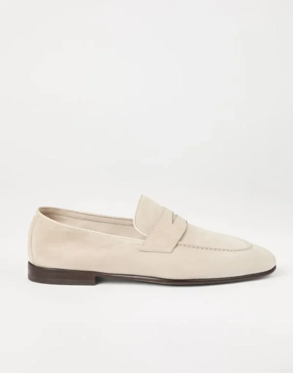 Mocassini-Brunello Cucinelli Penny Loafer Soft in camoscio Yuta (C2760)