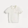 Newborn (0-24 Mesi)-Brunello Cucinelli Polo Baby Bernie in maglia di cotone nido d'ape Panama (CS120)