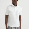 T-shirt & Polo-Brunello Cucinelli Polo collo camicia in jersey di cotone Bianco (C6159)