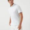 T-shirt & Polo-Brunello Cucinelli Polo collo camicia in piquet di cotone e lino Cielo (C2567)