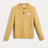 Maglieria-Brunello Cucinelli Polo in maglia di alpaca, cotone e lana con patch Giallo (CCE70)