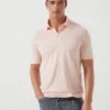 Maglieria-Brunello Cucinelli Polo in maglia di lino e cotone Rosa Chiaro (C2344)