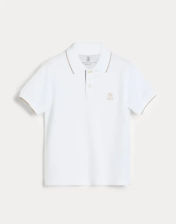 T-shirt & Camicie-Brunello Cucinelli Polo in piquet di cotone con logo Bianco (CX624)