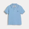 T-shirt & Camicie-Brunello Cucinelli Polo in piquet di cotone con logo Azzurro (CYS62)