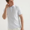 T-shirt & Polo-Brunello Cucinelli Polo in piquet di cotone con colletto stile camicia Cielo (C2387)