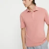 T-shirt & Polo-Brunello Cucinelli Polo in piquet di cotone con colletto stile camicia Pompelmo Rosa (C2395)