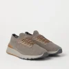 Sneakers-Brunello Cucinelli Runners in maglia di lana e vitello semilucido con fodera calda Taupe (CWE21)