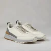 Sneakers-Brunello Cucinelli Runners in vitello con grana e camoscio lavato Panama (CBK37)