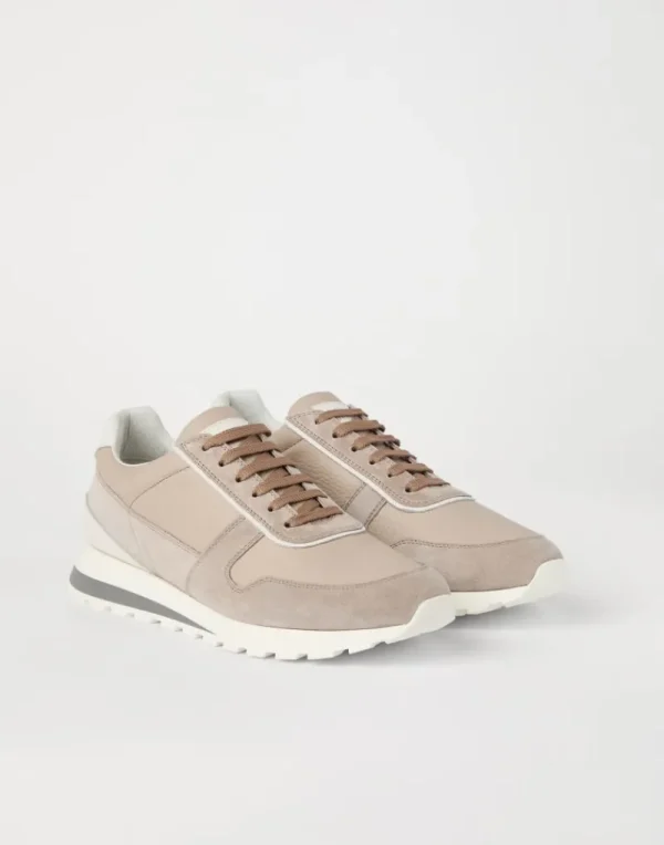 Sneakers-Brunello Cucinelli Runners in vitello e camoscio lavato Beige (CUC74)