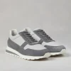 Sneakers-Brunello Cucinelli Runners in vitello e camoscio lavato Grigio (CVY44)