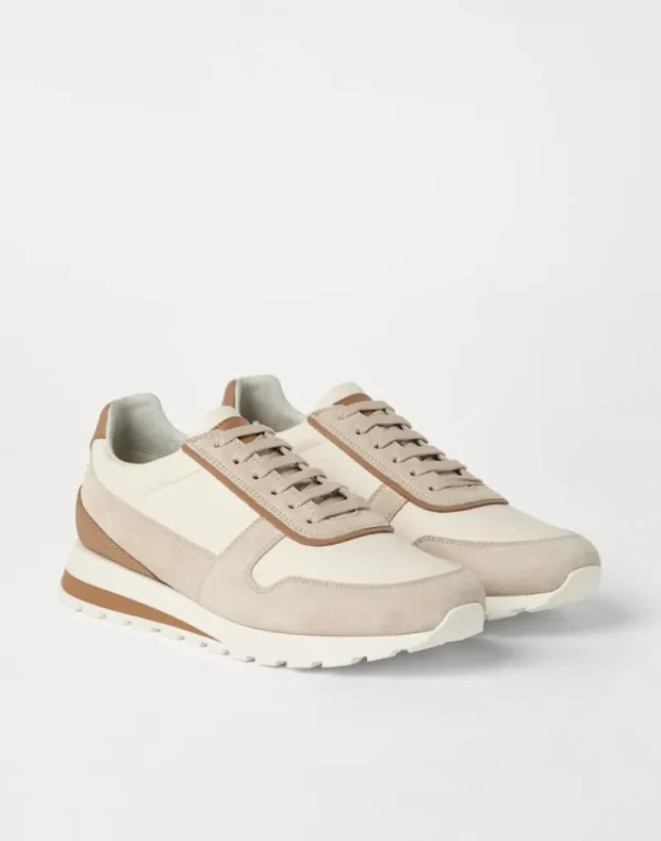 Sneakers-Brunello Cucinelli Runners in vitello e camoscio lavato Beige (CJI86)