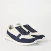 Sneakers-Brunello Cucinelli Runners in vitello e camoscio lavato Blu (CBD88)