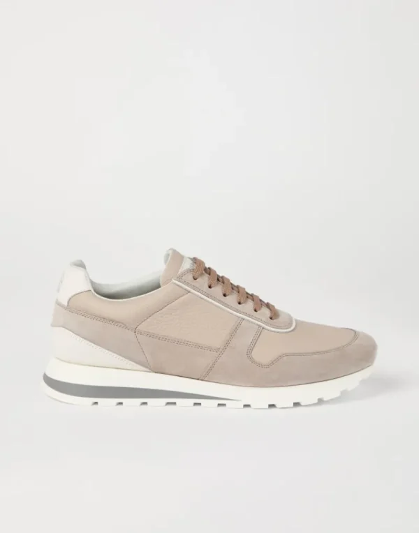 Sneakers-Brunello Cucinelli Runners in vitello e camoscio lavato Beige (CUC74)