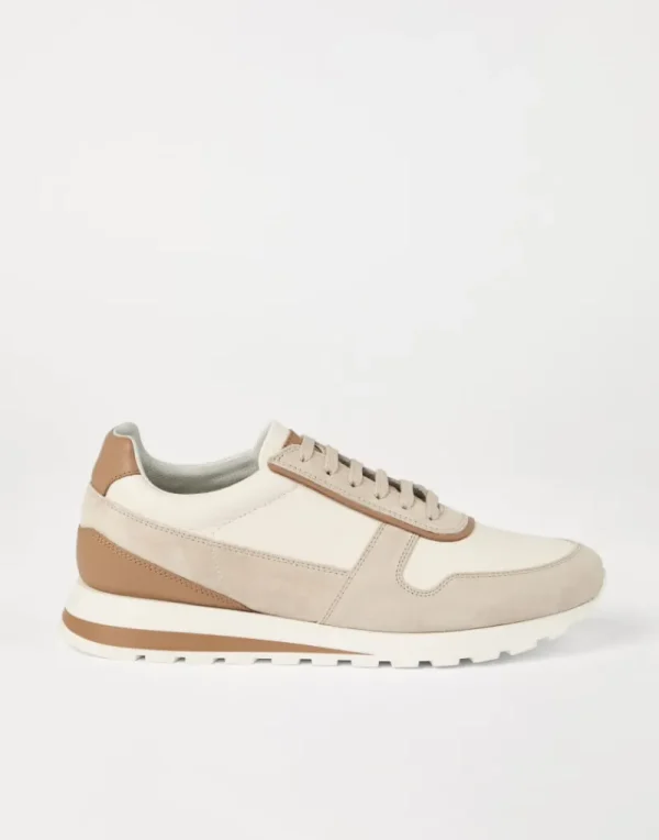 Sneakers-Brunello Cucinelli Runners in vitello e camoscio lavato Beige (CJI86)