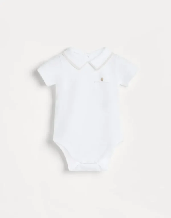 Newborn (0-24 Mesi)-Brunello Cucinelli Set di due body Baby Bernie in jersey di cotone stretch Avena (CED78)