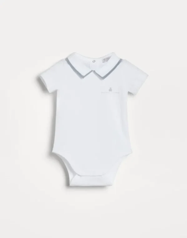 Newborn (0-24 Mesi)-Brunello Cucinelli Set di due body Baby Bernie in jersey di cotone stretch Bianco (CDN71)