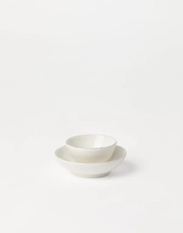 Creazioni In Ceramica-Brunello Cucinelli Set di due ciotole in ceramica Tradition Latte (CNG33)