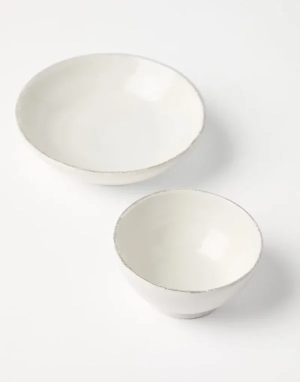 Creazioni In Ceramica-Brunello Cucinelli Set di due ciotole in ceramica Tradition Latte (CNG33)