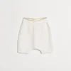 Newborn (0-24 Mesi)-Brunello Cucinelli Shorts Baby Bernie in maglia di cotone nido d'ape Panama (CS120)