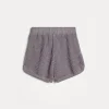 Pantaloni & Gonne-Brunello Cucinelli Shorts in maglia di cotone Sparkling costa traforata Viola (CCS57)