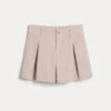 Pantaloni & Gonne-Brunello Cucinelli Shorts Pleated in velluto a coste di cotone comfort con monile Rosa (C1796)