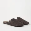 Mocassini & Flat Shoes-Brunello Cucinelli Slipper in rafia techno con Precious Trim Marrone (C300)