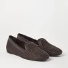 Mocassini & Flat Shoes-Brunello Cucinelli Slipper in rafia techno con Precious Trim Marrone (C300)