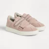 Scarpe-Brunello Cucinelli Sneakers in camoscio con straps e monile Rosa (C1883)