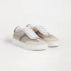 Scarpe-Brunello Cucinelli Sneakers in camoscio e Techno Net con monile Marrone Chiaro (C7680)