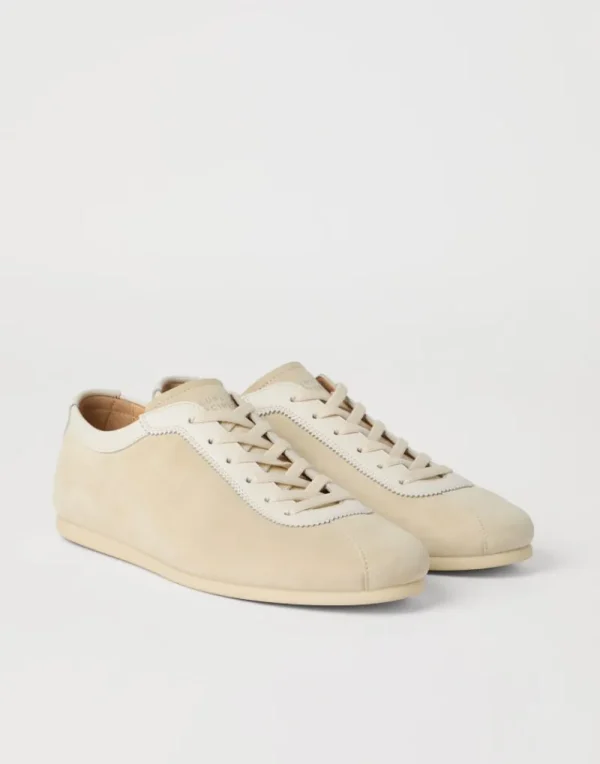 Sneakers-Brunello Cucinelli Sneakers in camoscio lavato Latte (CIX77)