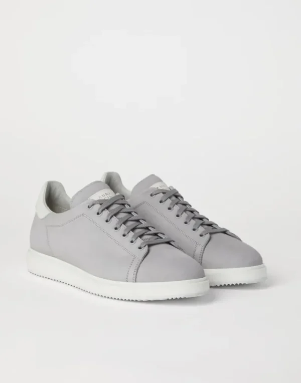 Sneakers-Brunello Cucinelli Sneakers in nabuk Grigio Perla (CUO38)