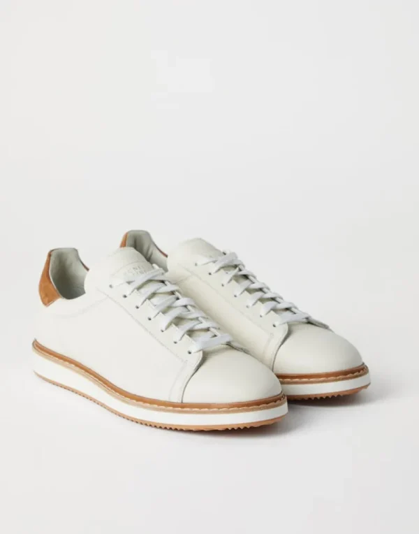 Sneakers-Brunello Cucinelli Sneakers in vitello con grana Panama (CLT57)