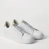 Sneakers-Brunello Cucinelli Sneakers in vitello con grana Bianco (CE280)