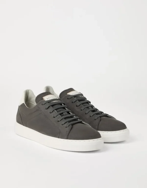 Sneakers-Brunello Cucinelli Sneakers in vitello nabuk Antracite (CDL41)