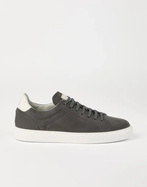 Sneakers-Brunello Cucinelli Sneakers in vitello nabuk Antracite (CDL41)