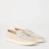 Mocassini-Brunello Cucinelli Sneakers mocassino in camoscio lavato con suola in lattice Off-White (CRF13)