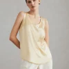 T-shirt & Top-Brunello Cucinelli Top reversibile in raso di seta stretch Crema (C9645)